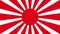 Imperial Japanese Army Flag, Rising Sun Flag, Empire of Japan Flag with 16 rays on a red circle and spinning from center.