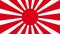 Imperial Japanese Army Flag, Rising Sun Flag, Empire of Japan Flag with 16 rays on a red circle and spinning from center.