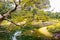 Imperial palace Ninomaru Gardens bridge at the pond
