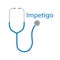 Impetigo word and stethoscope icon