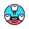 implant dental procedure color icon vector illustration