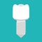 Implant with thread. Artificial tooth. Dentist illustration