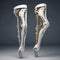 Implants knee of metal and plastic,The knee prosthesis replaces the damaged joint of the patella,AI generated