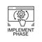 implement phase icon. Element of web development signs with name for mobile concept and web apps. Detailed implement phase icon
