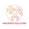 Implement solutions red gradient concept icon