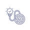 Implementation, ideas execution line icon