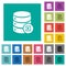 Import database square flat multi colored icons