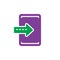 Import, enter colorful icon, vector flat sign.