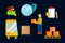 Import export cargo symbols vector illustration.