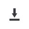 Import file icon. Download sign. Save document symbol. Interface button. Element for design mobile app or website