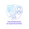 Importance of qualifications blue gradient concept icon