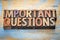 Important questions word abstract in wood type