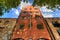 Imposing brick building rises into sky