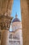 Imposing Church tower dome in Dubrovnik