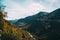 Imposing landscape with a steep mountain range of Cingles de Bert