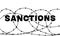Imposing sanctions horizontal post design template for social media and articles.
