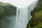 The imposing Skogafoss waterfall in Iceland