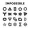 impossible geometric shape icons set vector