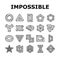 impossible geometric shape icons set vector