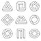 Impossible geometric shapes in linear outline