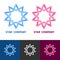 Impossible Geometric Star Logo Set. Colored, Black And White