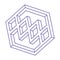 Impossible optical illusion shapes. Optical art objects. Impossible figures. Unreal geometric logo.