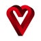 Impossible red heart shape. 3D optical illusion. Endless love. Infinite object.