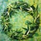 Impressionism Fabric: Bamboo Wreath With Realistic And Surrealistic Elements
