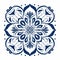 Impressionism Mandala: Simple Vector Art With White And Blue Floral Design