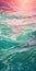 Impressionism Ocean And Sea: Green And Pink Ridges With Rippling Wave Pattern