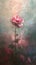 Impressionist painting of a pink flower