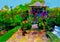Impressionist style colour sketch of a design for a country garden