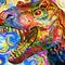 Impressionist Style Scary Tyrannosaurus Rex Portrait Painting