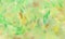 Impressionistic green background with yellow and brown paint brush strokes and spots with crinkled rough glass texture in modern a
