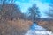 Impressionistic Style Artwork of a Snow Covered Trail Winter Marsh