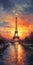 Impressionistic Sunrise In The City Painting