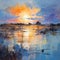 Impressionistic Sunrise Over Marshes: A Captivating Landscape Painting