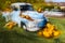 Impressionistic Vintage Pickup Truck with Halloween Display at Milford, CT, offers a artistic view October 18, 2016