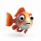 Impressive 3d Animated Goldfish Character Illustration In Pixar Style