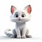 Impressive 3d Animated White Cat Photo In Pixar Style