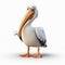 Impressive 3d Pelican Character With Intense Gaze In Pixar Style