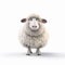 Impressive 3d Render Of Anthropomorphic Sheep On White Background