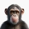 Impressive 3d Render Of Isolated White Chimpanzee In Pixar Style