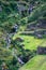 Impressive aerial view of Sacred Valley of The Incas as seen from Pisac Archaeological Site, Peru