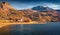 Impressive autumn scene of Sils Lake.