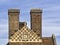 The impressive brick chimneys and gable on the Magdalene College building