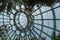 The impressive domed ceiling of the Winter Garden, part of the Royal Greenhouses at Laeken, Brussels, Belgium.