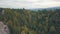 Impressive drone shot of the mountain hills in forest. Autumn. Aerial view