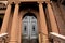 Impressive front entrance of historic Victoria Mansion,Portland,Maine,2016