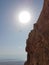 Impressive high cliff at the Masada National Park at the holy land in Israel